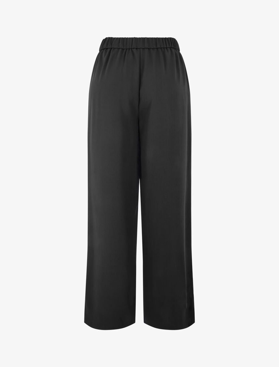 Pantalon ample à double boucles dorées - Noir - 2
