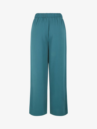 Pantalon ample à double boucles dorées - Bleu canard - 2