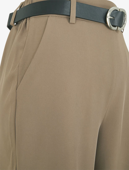 Pantalon ample à taille élastiquée - Taupe - 3
