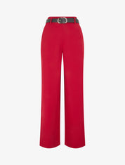 Pantalon ample à taille élastiquée - Lie de vin - 5