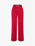 Pantalon ample à taille élastiquée - Lie de vin - 5