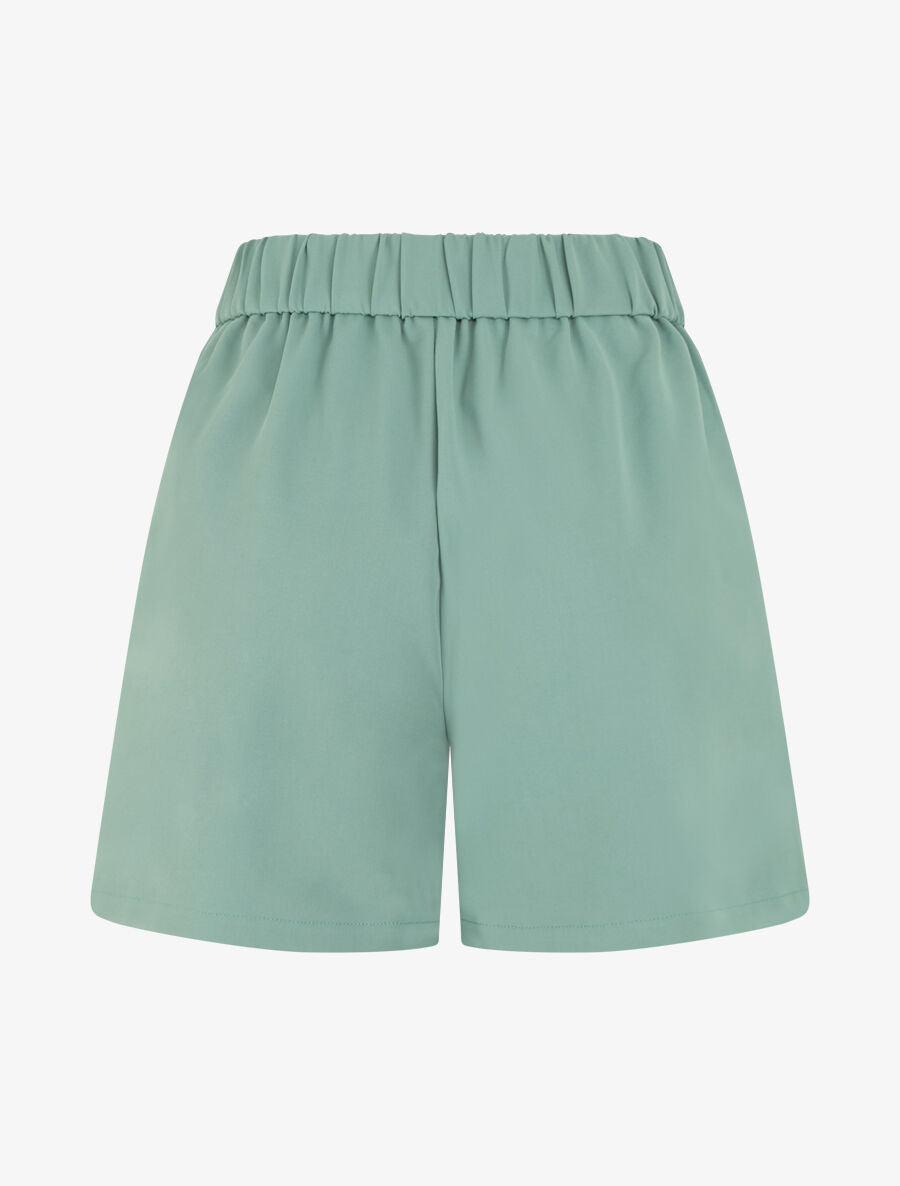 Short droit taille haute à boucle fantaisie - Vert gris - 2
