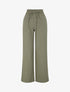Pantalon uni élastiqué effet lin - Kaki - 1