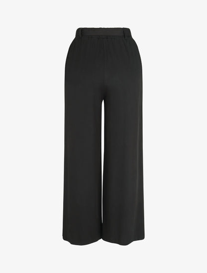 Pantalon fluide élastiqué - Noir - 2
