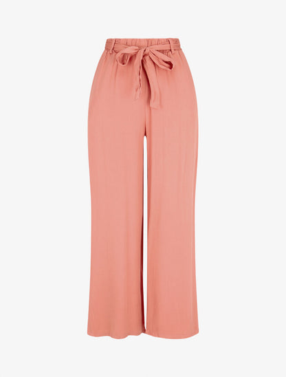 Pantalon fluide élastiqué - Corail - 4
