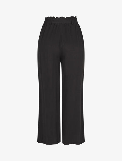 Pantalon uni fluide élastiqué - Noir - 2