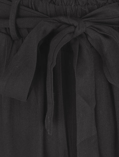 Pantalon uni fluide élastiqué - Noir - 3