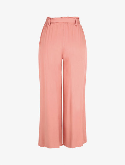 Pantalon uni fluide élastiqué - Corail - 2