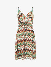 Robe courte à imprimé zig-zag - Vert - 1
