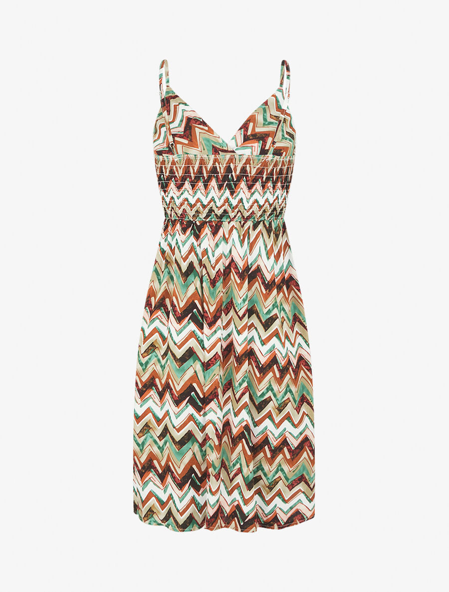 Robe courte à imprimé zig-zag - Vert - 2