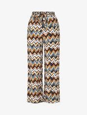 Pantalon fluide à imprimé zigzag - Noir - 4