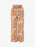 Pantalon fluide à imprimé stylisé - Orange - 1