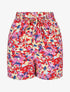 Short fluide imprimé fleuri et ceinturé - Rouge - 4