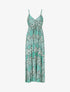 Robe longue à fines bretelles imprimé foulard - Vert - 4