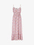 Robe imprimé fleuri à fines bretrelles - Rose - 5