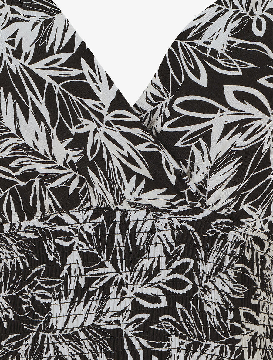 Robe longue fendue à dos ajouré - Noir - 3