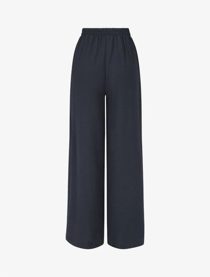 Pantalon coupe droite à pans superposés - Marine - 2