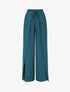 Pantalon coupe droite à pans superposés - Bleu canard - 5