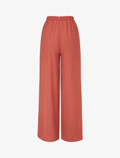 Pantalon coupe droite à pans superposés - Corail - 2