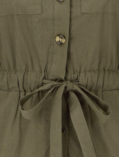 Combishort uni sans manches - Kaki - 3