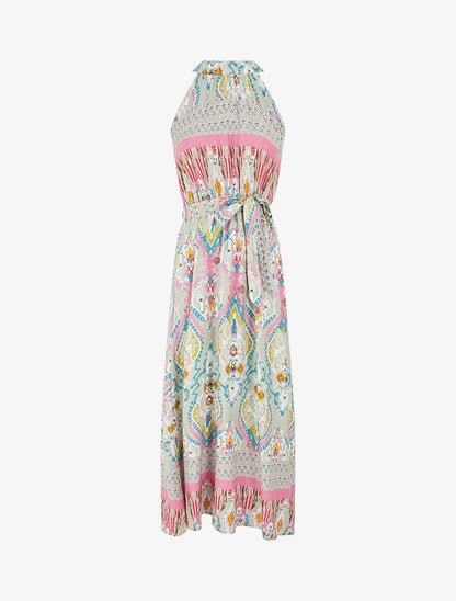 Robe longue à col américain - Gris - 5