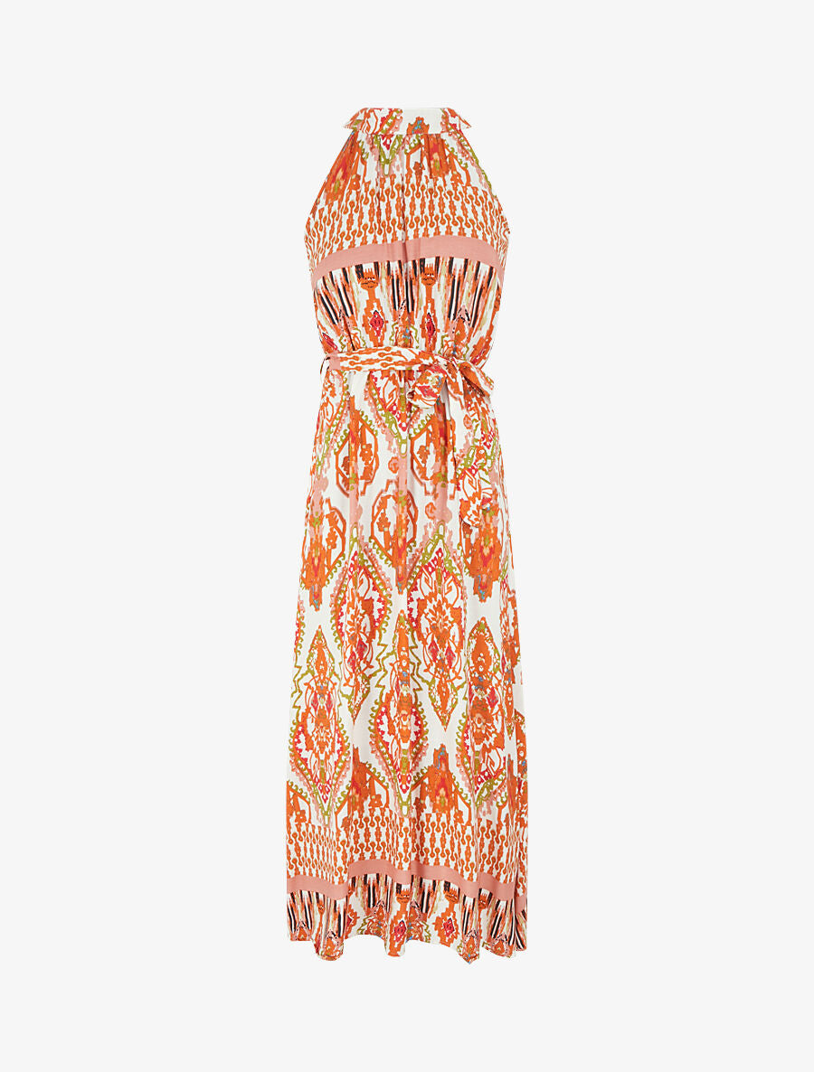 Robe longue à col américain - Blanc - 1