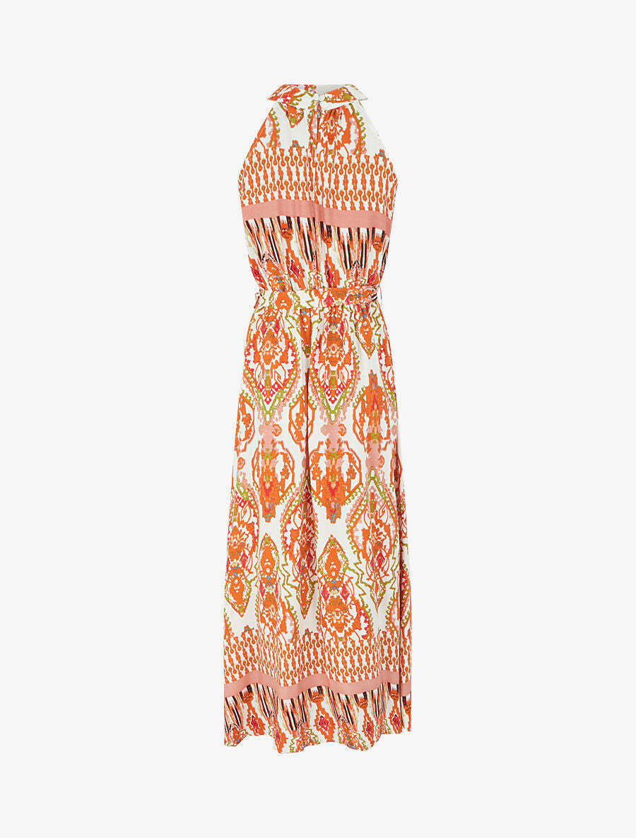 Robe longue à col américain - Blanc - 2