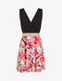 Robe élastiquée à jupe imprimé abstrait - Rose - 5