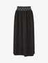 Jupe longue à taille élastiquée - Noir - 1