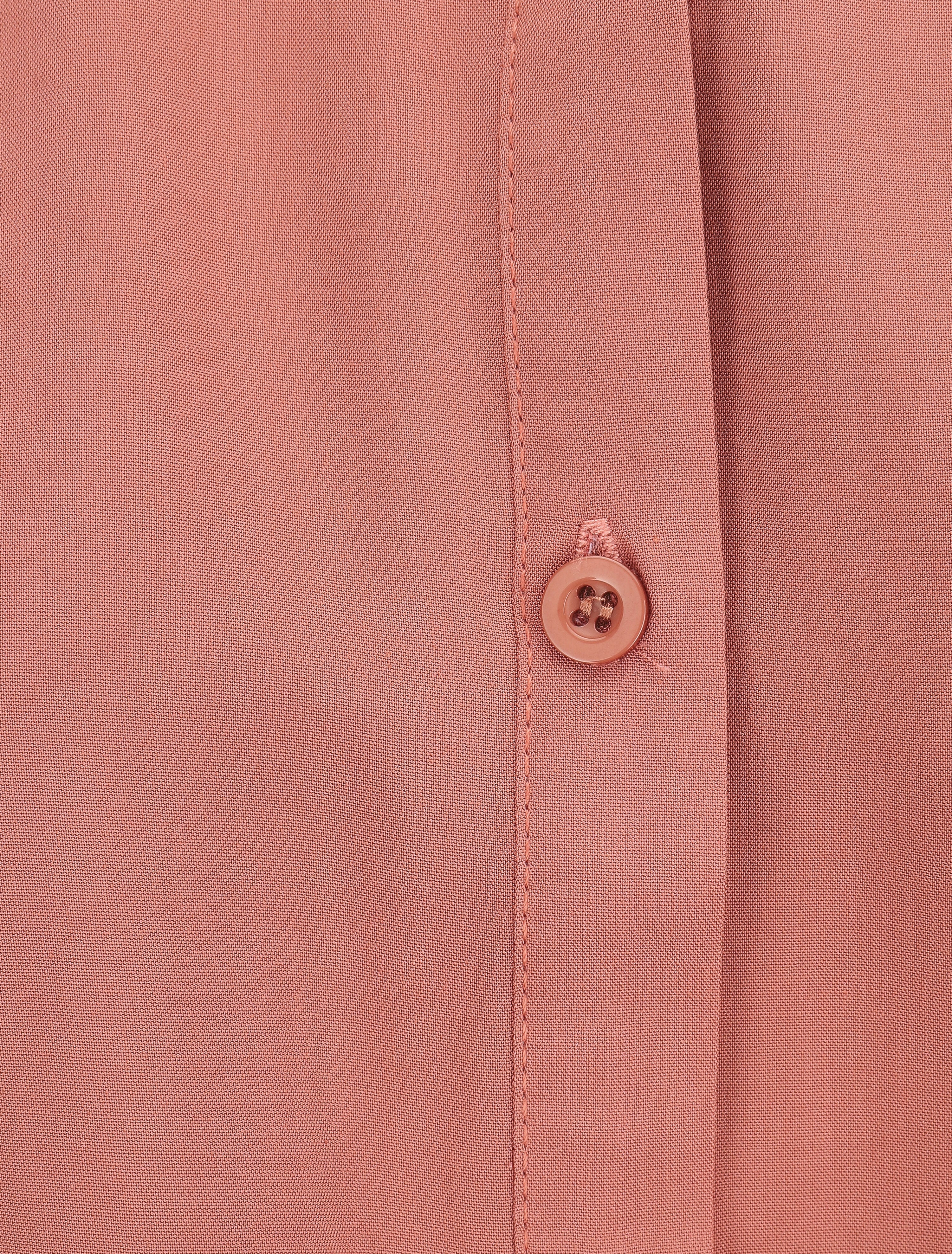 Chemise unie boutonnée à nouer - Vieux rose - 3