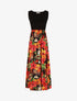 Robe longue sans manches imprimé tropical - Noir - 1