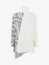 Pull ample col montant et motif graphique - Blanc - 1