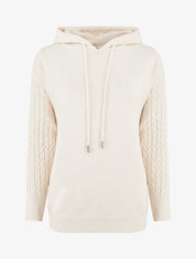 Pull à capuche coupe droite - Crème - 1