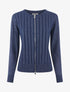 Gilet irisé coupe droite à zip - Marine - 4