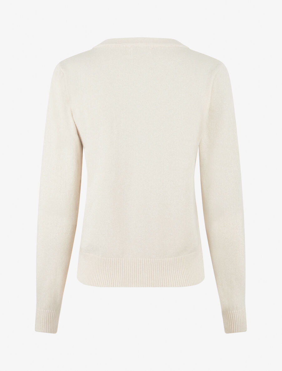 Gilet irisé coupe droite à zip - Crème - 2
