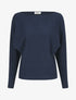 Pull uni à col bateau - Marine - 5