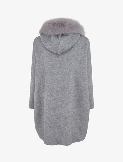 Gilet long uni à boutons à bascule - Gris - 2