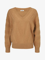 Pull uni à boutons décoratifs au dos - Camel - 5