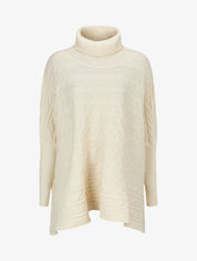 Pull oversize à col roulé - Crème - 4