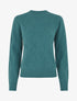 Pull droit uni à col rond - Bleu canard - 1