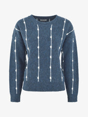 Pull droit à rayures fantaisies - Bleu - 1