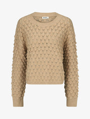 Pull en maille uni texturé - Beige - 5