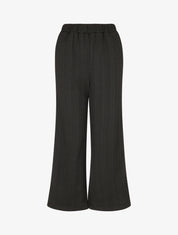 Pantalon fluide uni texturé - Noir - 1