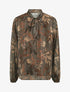Blouse en voile imprimé feuillage - Taupe - 1