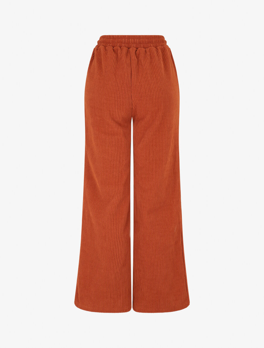 Pantalon en velours côtelé à poches plaquées - Orange - 2