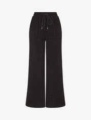 Pantalon en velours côtelé à poches plaquées - Noir - 4