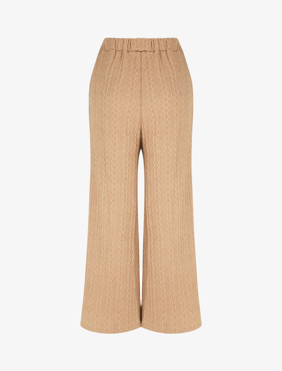 Pantalon en maille stylisée - Beige - 2