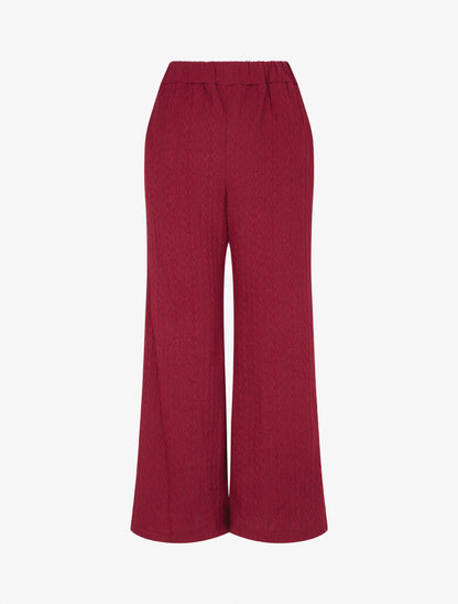 Pantalon en maille stylisée - Lie de vin - 4