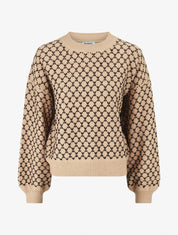Pull uni à motif stylisé - Camel - 4