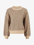 Pull uni à motif stylisé - Camel - 4